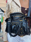 SAC POCAHONTAS PM - en cuir véritable noir