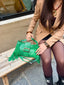 POCHETTE MÉLIA - vert en cuir véritable
