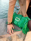 POCHETTE MÉLIA - vert en cuir véritable