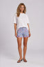 SHORT EN JEAN - bleu et rose à motifs vichy maison onado